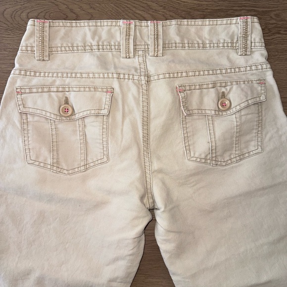 Aeropostale Y2K 2000s Beige Khaki 100% Cotton Cropped Utility Pants Size 3/4 - Picture 6 of 11